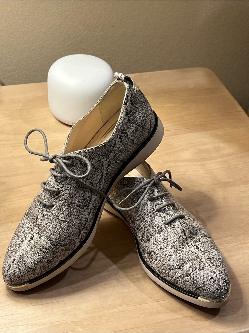 Cole Haan Gray Woven Lace-Up Oxfords